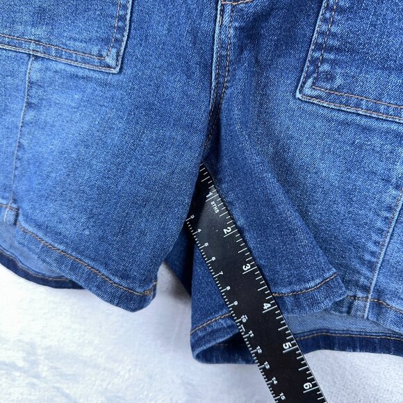 D.Jeans Womens Cargo Shorts Mid Shorts Denim Stretch Pockets Blue Size 6 - Picture 4 of 9